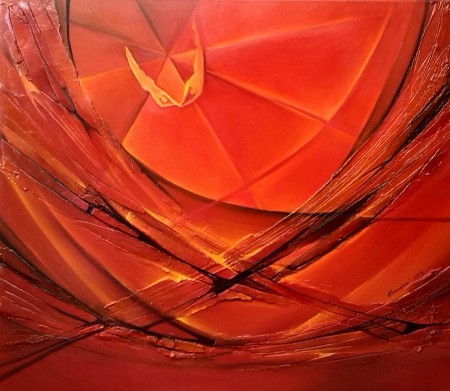 "Záchranné siete" 70x80, olej na plátne